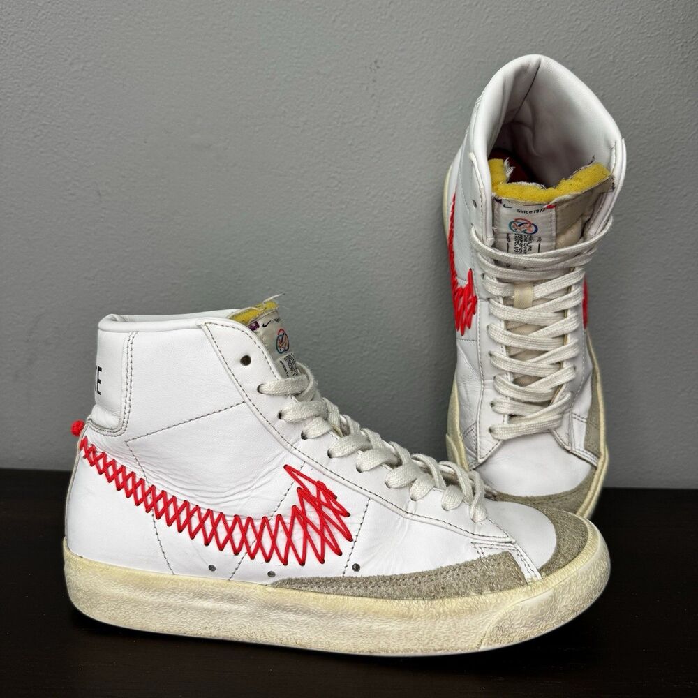 Nike Blazer Mid 77 Vintage "BeTrue Unity" White Red Stitching US 5M/Y 6.5W